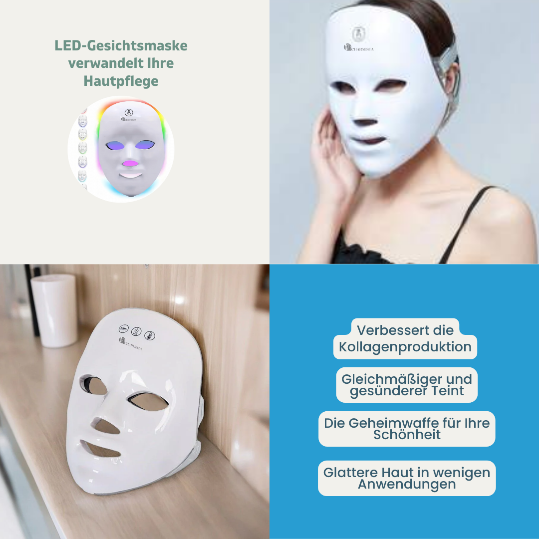7-Farben-Photonen-LED-Gesichtsmaske, Rotlicht, Therapie, Anti-Aging, Gesicht